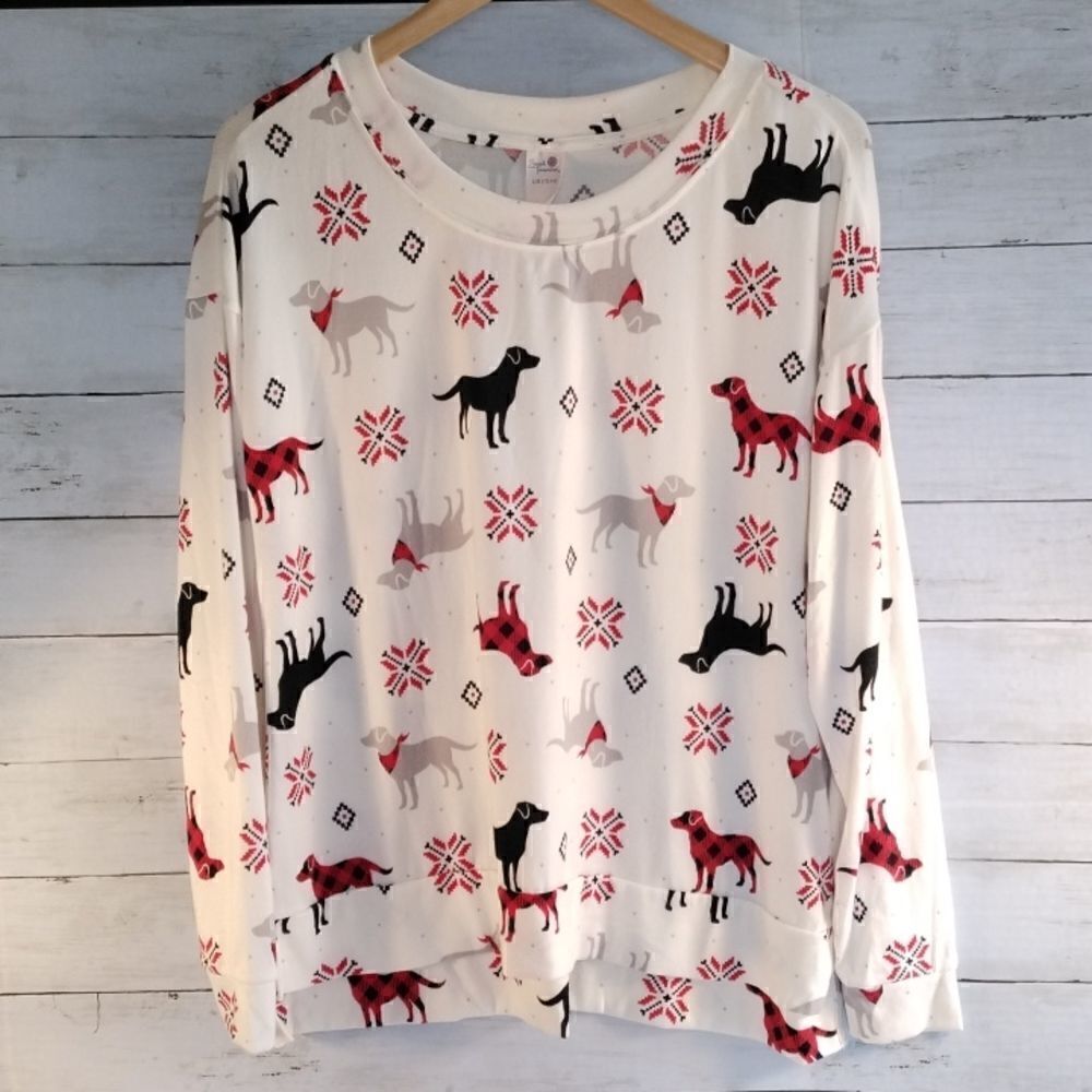 Women's Super Soft Pajama Lounge Shirt Top Size L